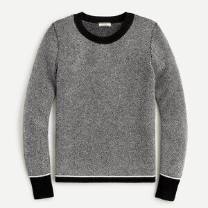 J Crew Birds Eye Crew Neck Sweater 100% Cashmere Classic Quiet Luxury - Small